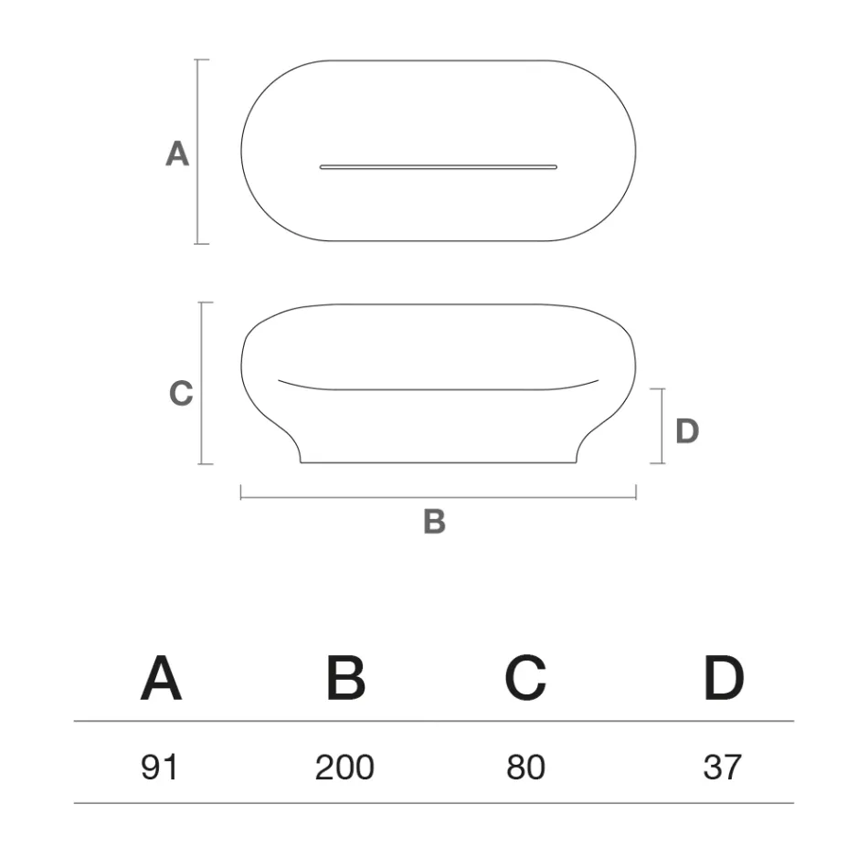Polyethylen udendørs sofa fås i forskellige farver - Håndklæde Viadurini