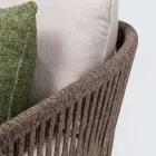 Udendørs sofa i teak og polyethylenvævning - Jhon Viadurini