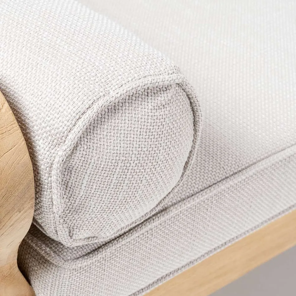 Udendørs sofa i teaktræ og vævet polyethylen - Jhon Viadurini