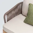 Udendørs sofa i teak og polyethylenvævning - Jhon Viadurini