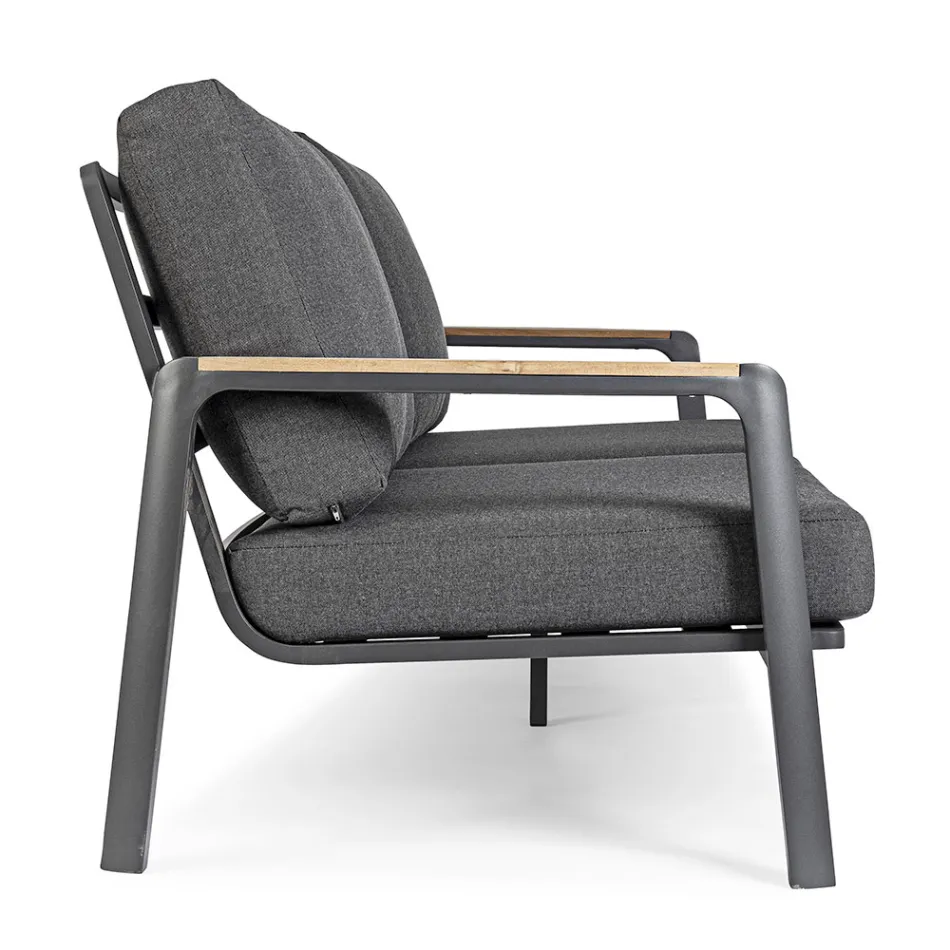 Udendørs sofa i stof med aluminiumsstruktur, Homemotion - Cara Viadurini