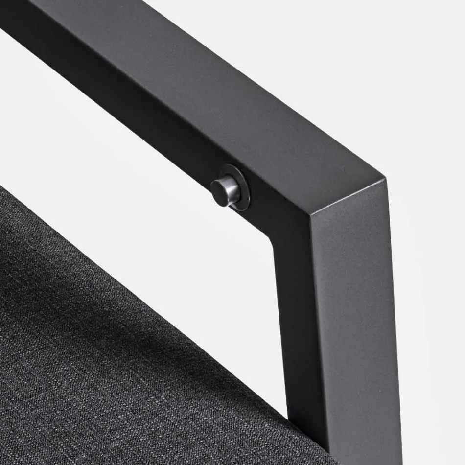 Udendørssofa i stof og aluminium med tilbagelænet ryglæn - Nathy Viadurini