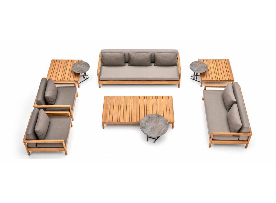 Moderne Varaschin Bali udendørs sofa med polstret puder Viadurini
