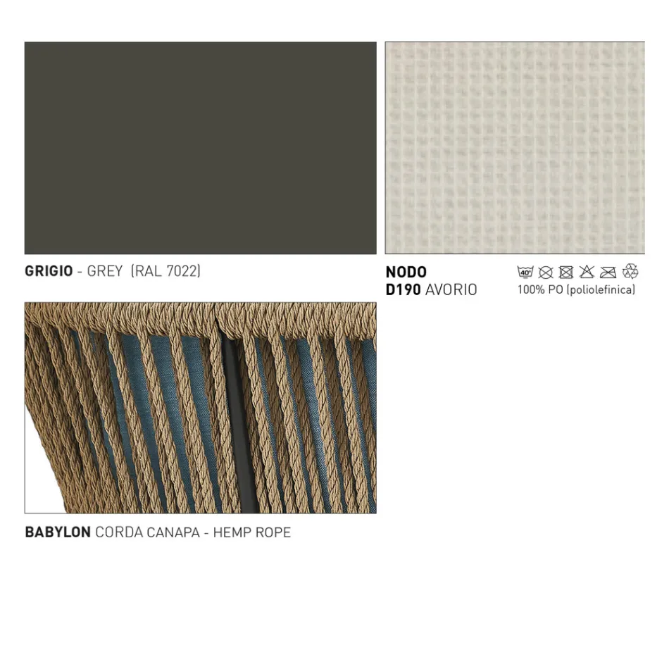 2-personers havesofa i aluminium med vævning - Cricket fra Varaschin Viadurini