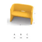 2-personers havesofa i farvet polyethylen Fremstillet i Italien - Gomez Viadurini