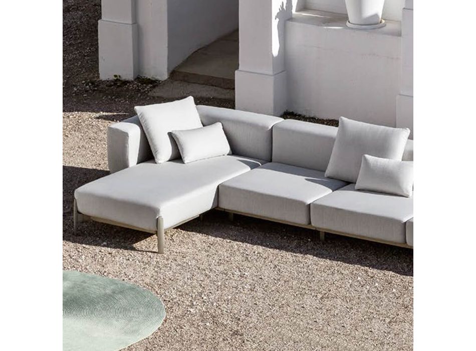 3-personers have sofa med chaiselong i aluminium og stof - Filomena