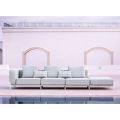 3-personers have sofa med luksuspuf i aluminium og stof - Filomena