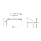 Havesofa med aluminiumsbund og tekstilsæde lavet i Italien - Maureen Viadurini