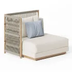 Modulær havesofa med lav træstruktur lavet i Italien - Rubik Viadurini