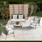 Havesofa i aluminium og rebvævning - Asteria Viadurini