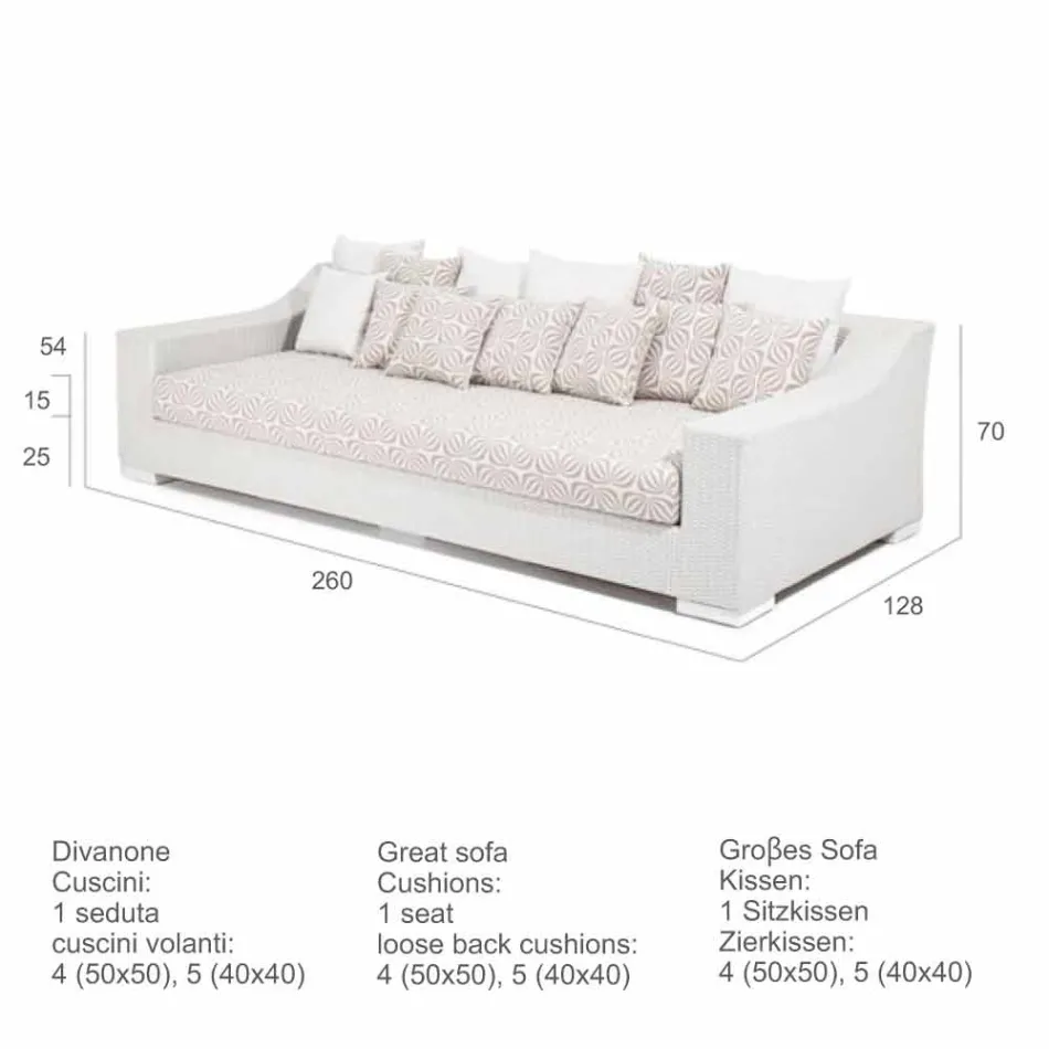 Sofa håndvævede have polyethylen Joe Coffee Viadurini