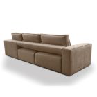 Stue Sofa med halvø i Tortora stof Lavet i Italien - Bourgogne Viadurini