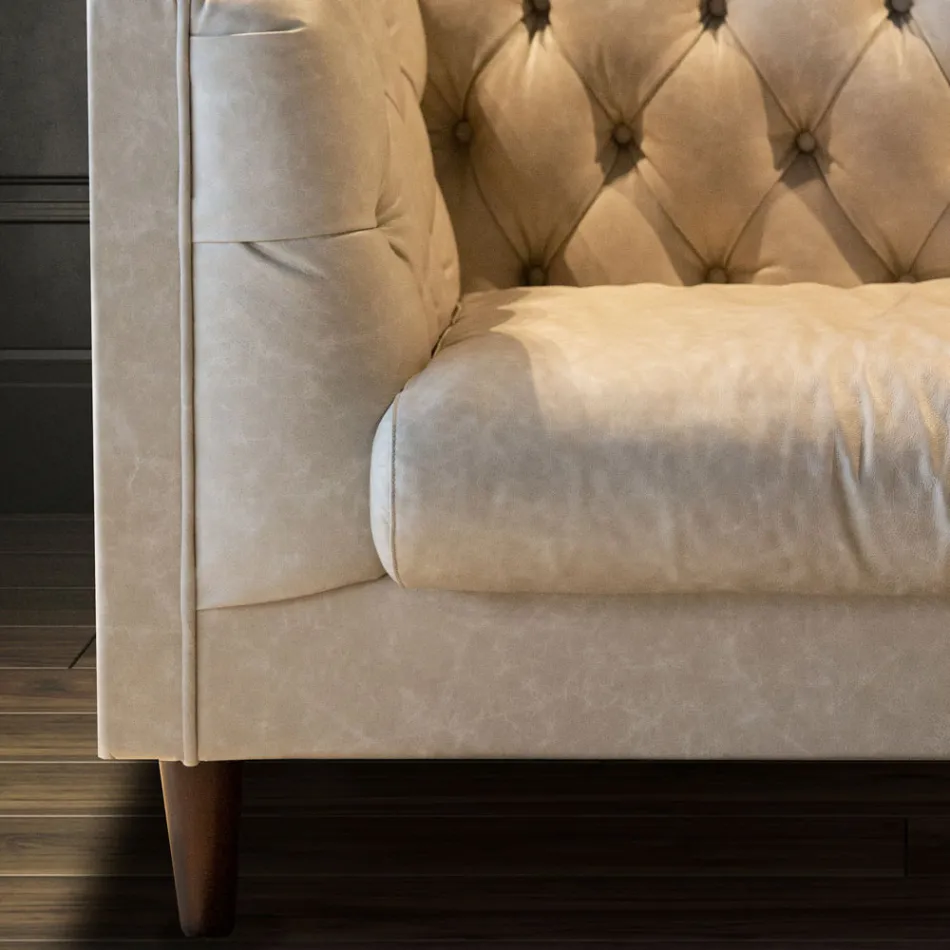 Stuesofa med træstruktur og fødder lavet i Italien - Comico Viadurini