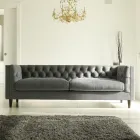 Stuesofa med træstruktur og fødder lavet i Italien - Comico Viadurini