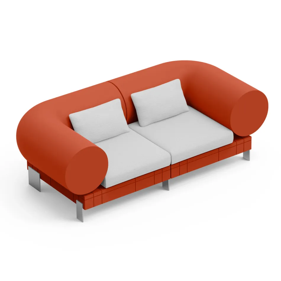 2 personers stuesofa i polyethylen i forskellige farver - Orbis Viadurini