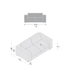 Stuesofa i træ, polyurethan og metal lavet i Italien - funklende Viadurini