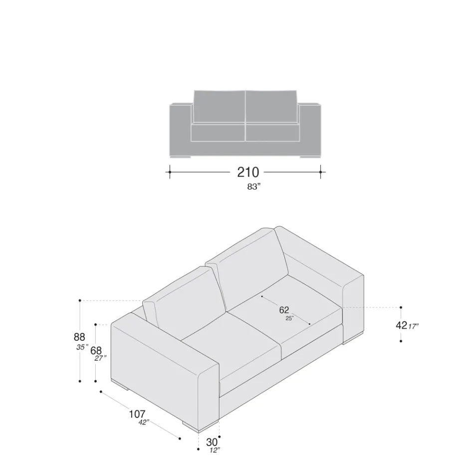 Stuesofa i træ, polyurethan og metal lavet i Italien - funklende Viadurini