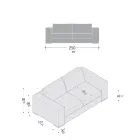 Stuesofa i træ, polyurethan og metal lavet i Italien - funklende Viadurini