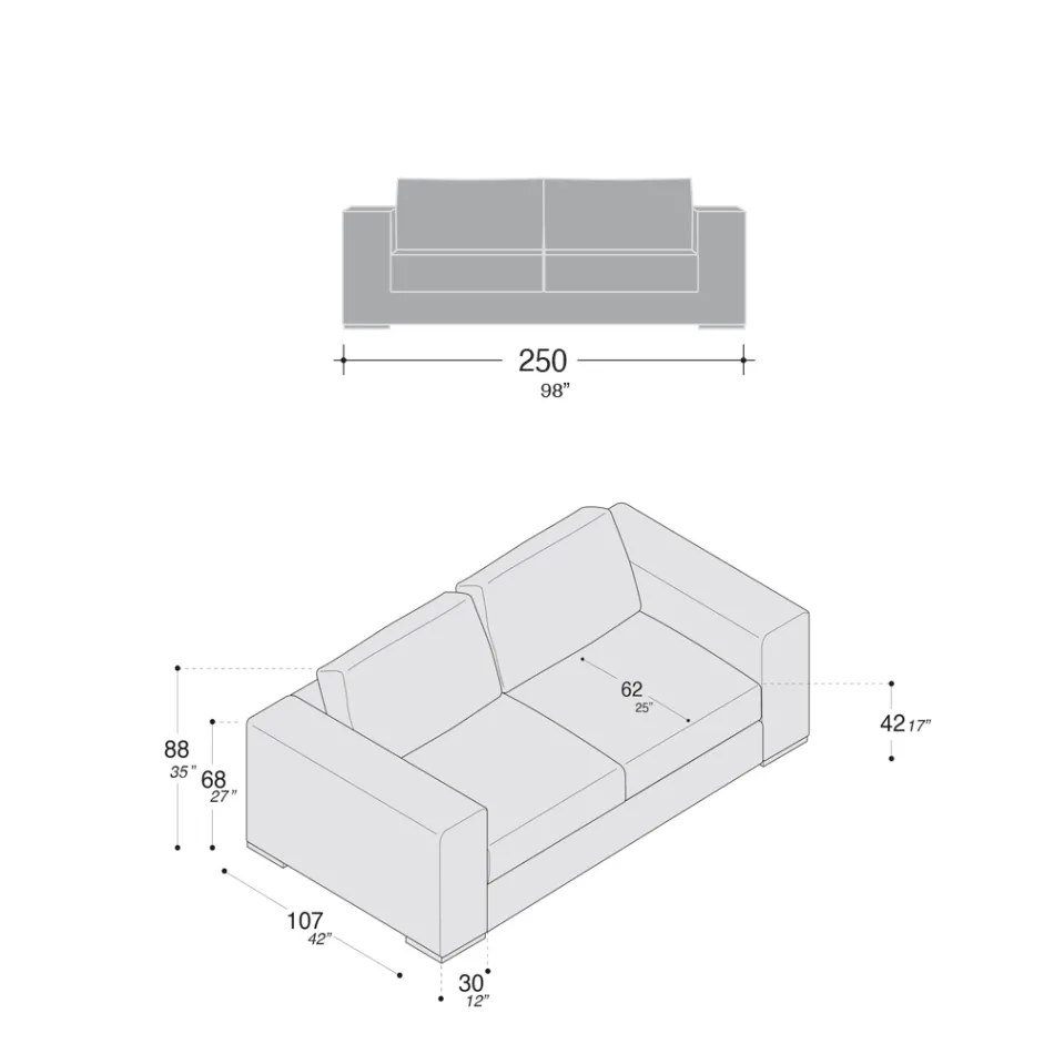 Stuesofa i træ, polyurethan og metal lavet i Italien - funklende Viadurini