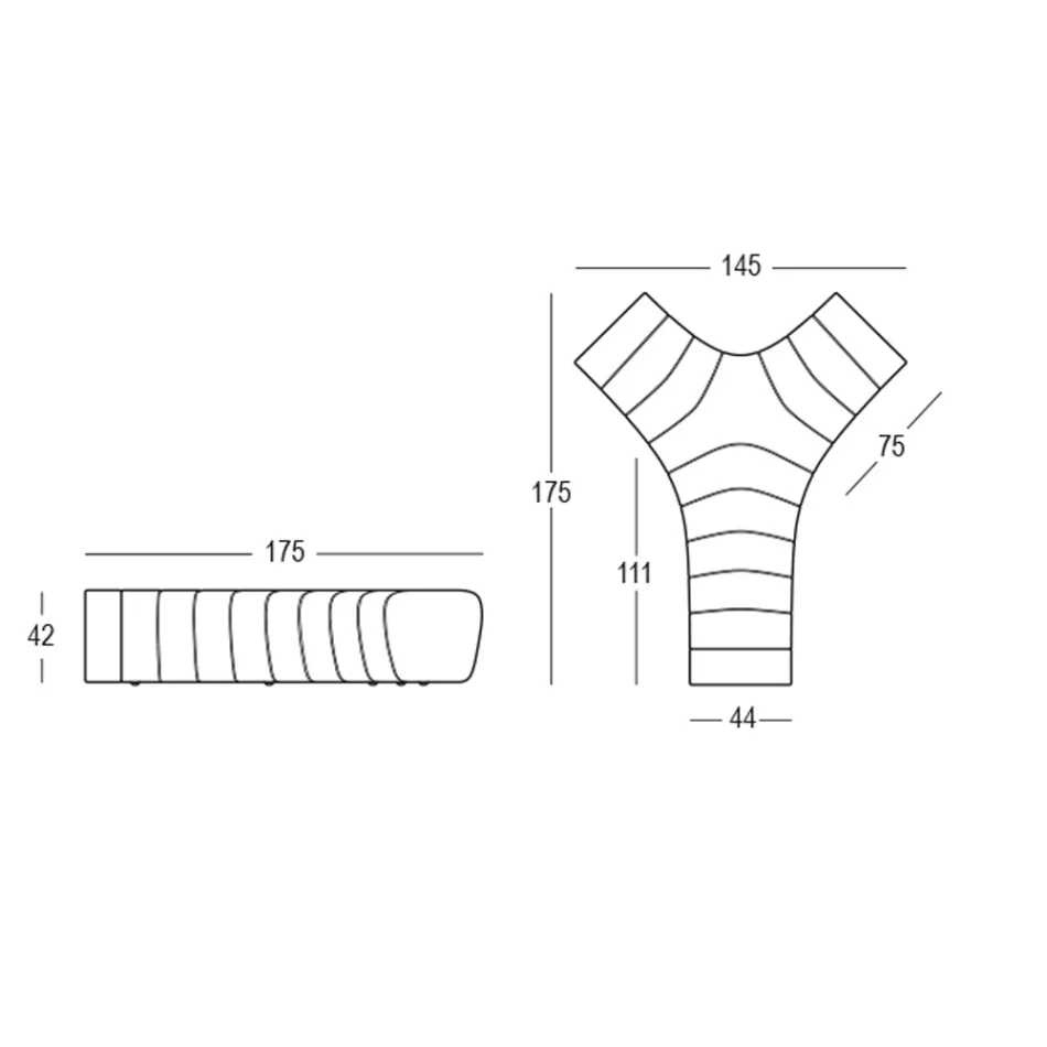 Kontorsofa i matfarvet polyethylen Fremstillet i Italien - Galatea Viadurini