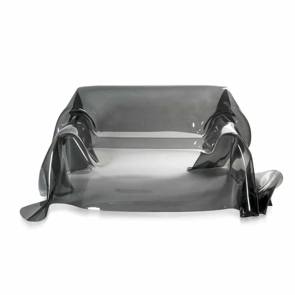 Sofa med moderne design i Jolly røget plexiglas, fremstillet i Italien Viadurini