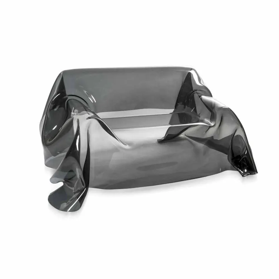 Sofa med moderne design i Jolly røget plexiglas, fremstillet i Italien Viadurini