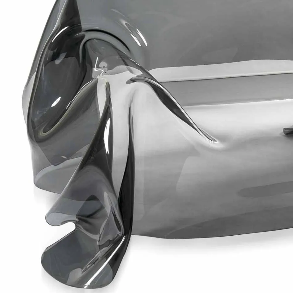 Sofa med moderne design i Jolly røget plexiglas, fremstillet i Italien Viadurini