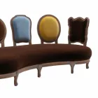 Sofa luksus design, 5 Massivt træ rygge, fremstillet i Italien, Manno Viadurini