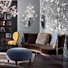 Sofa luksus design, 5 Massivt træ rygge, fremstillet i Italien, Manno Viadurini