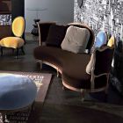 Sofa luksus design, 5 Massivt træ rygge, fremstillet i Italien, Manno Viadurini