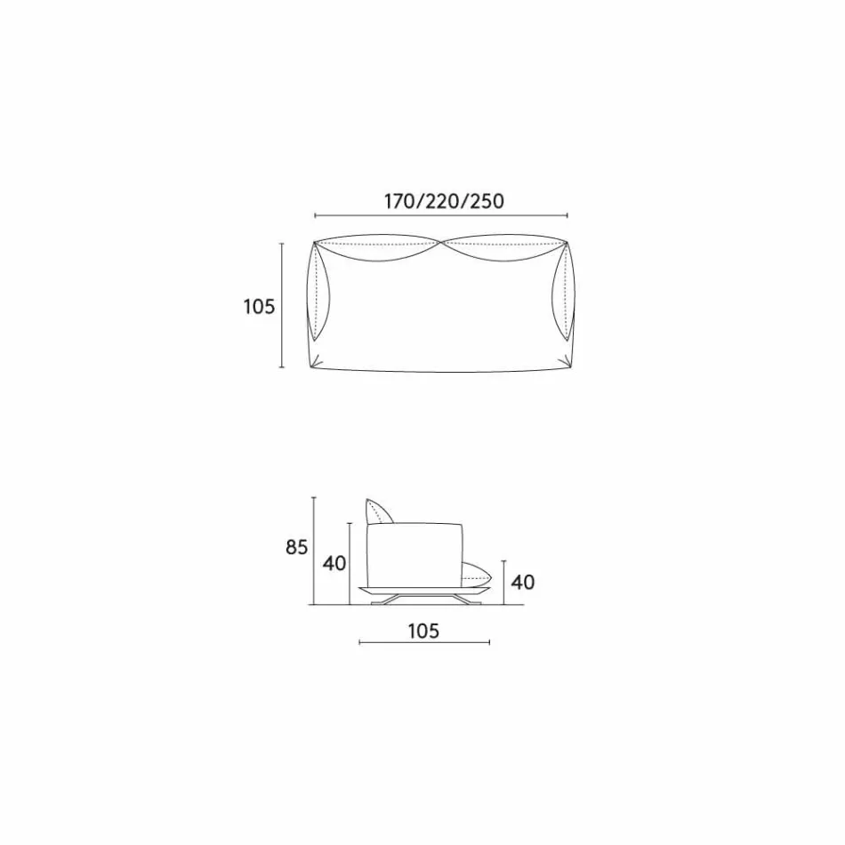 Moderne sofa design Shita huden, 170, 220 eller 250 cm Viadurini