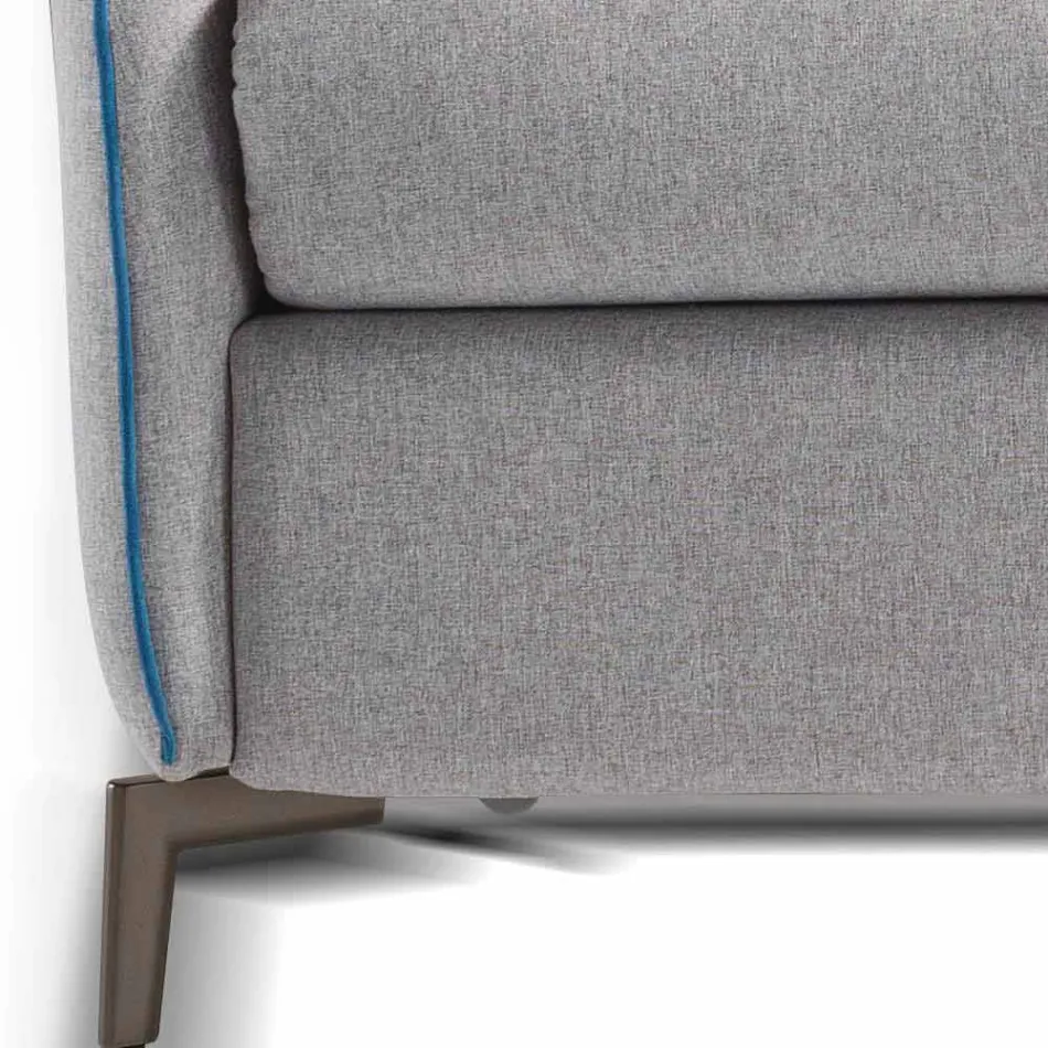 Moderne design to-pers. Sofa L.145 cm øko-læder / Erica stof Viadurini