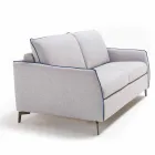 Moderne design to-pers. Sofa L.145 cm øko-læder / Erica stof Viadurini