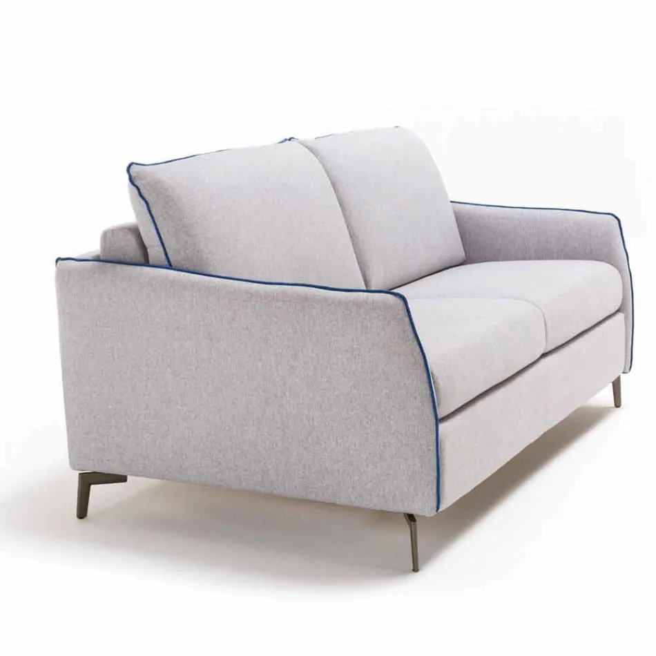 Moderne design to-pers. Sofa L.145 cm øko-læder / Erica stof Viadurini
