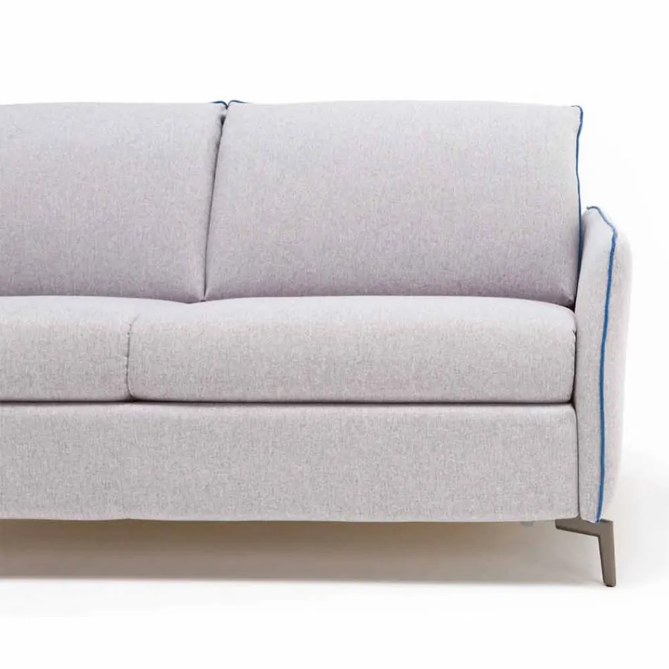 Moderne design to-pers. Sofa L.145 cm øko-læder / Erica stof Viadurini