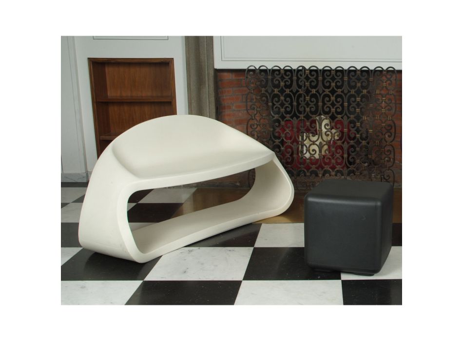To-personers indendørs eller udendørs sofa i polyethylen fremstillet i Italien - dobbelt Viadurini
