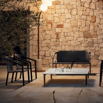 2 personers udendørs sofa med aluminiumsstruktur lavet i Italien - Zaika