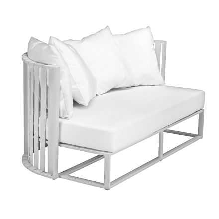 Udendørs sofa 2 sæder i aluminium med reb Luksusdesign 3 finish - Julie Viadurini