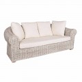 Sofa til indendørs eller indendørs 3 sæder i Rattan Homemotion - Francioso