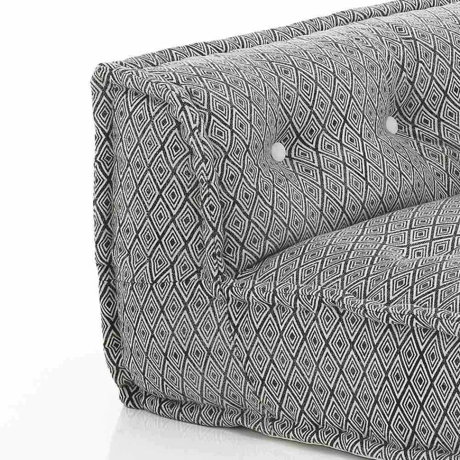 Polstret to-sæders etnisk sofa i lappet stof og træ - fiber Viadurini