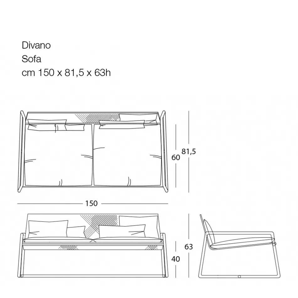 Metalsofa til den moderne have Høj kvalitet lavet i Italien - Karol Viadurini