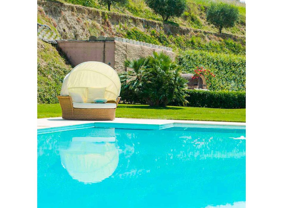 Sofa ø afslappende have med Hector gjort vævning i hånden, moderne design Viadurini