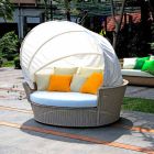 Sofa ø afslappende have med Hector gjort vævning i hånden, moderne design Viadurini