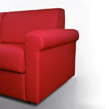 2 eller 3 personers sovesofa i aftageligt rødt stof lavet i Italien - Geneviev