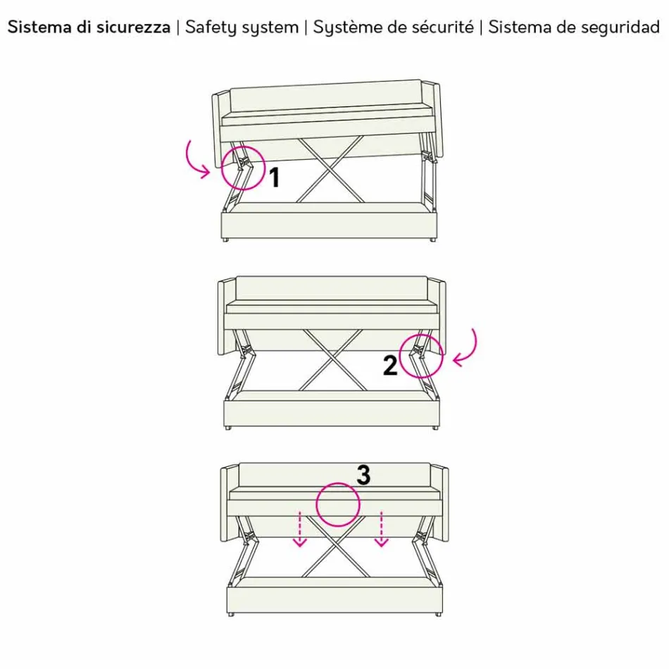Moderne køjesofa i brunt stof Fremstillet i Italien - Pont Viadurini