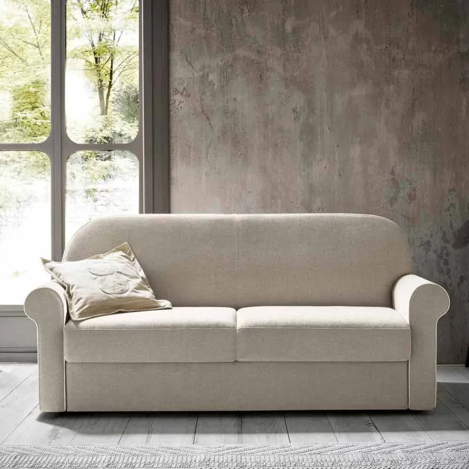 Dobbelt sovesofa i design stof fremstillet i Italien - anemone Viadurini