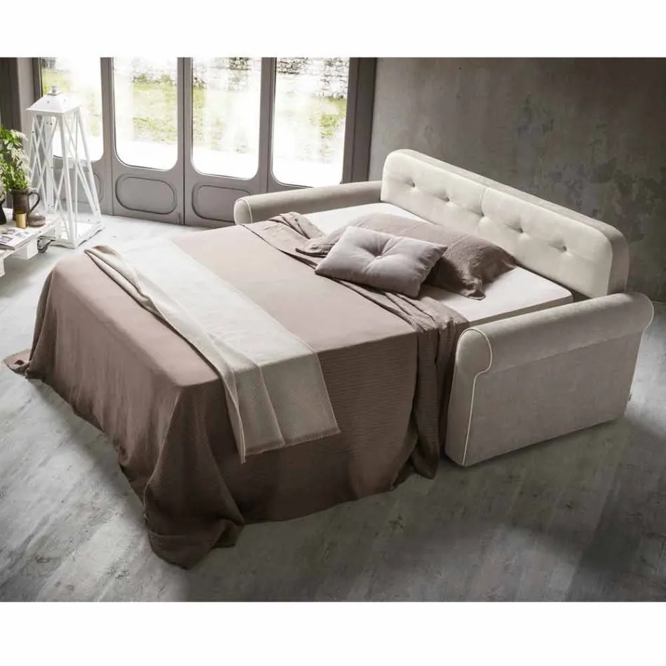 Dobbelt sovesofa i design stof fremstillet i Italien - anemone Viadurini