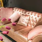 Lineær sofa i stof arbejdede quiltet klassiske Baloo Viadurini