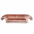 Lineær sofa i stof arbejdede quiltet klassiske Baloo Viadurini