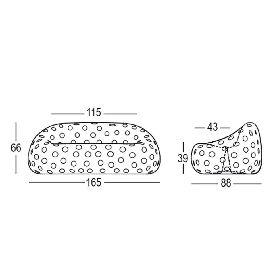 Lysende udendørs sofa i polyethylen med LED Made in Italy - Asso Viadurini